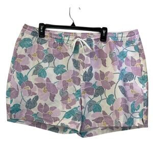 Sun+Stone Womens XL White Floral Print Pull On Short NEW Outdoors/Casual